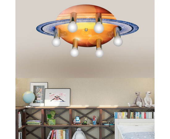 Люстра потолочная 6 ламп в детскую комнату Сатурн российского производства ПЕТРАСВЕТ S2379-6 – фото 2